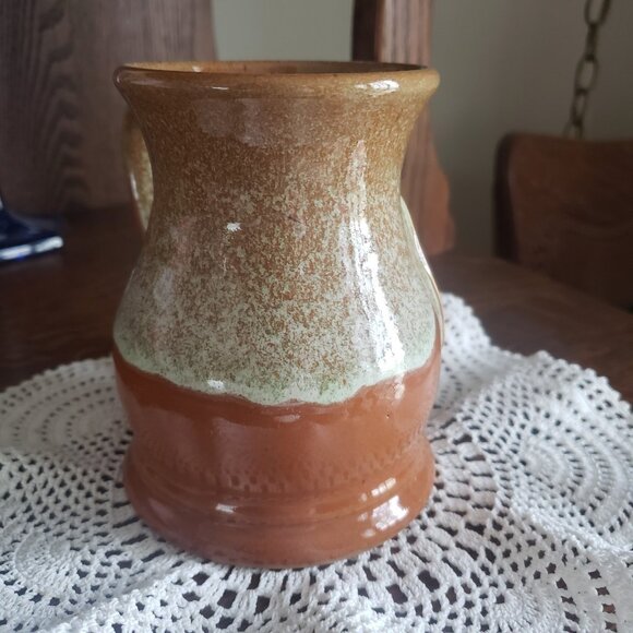 Kansas City Renaissance Festival 2010 Tan Brown Drip Hand Thrown Coffee Mug Cup - Picture 4 of 10